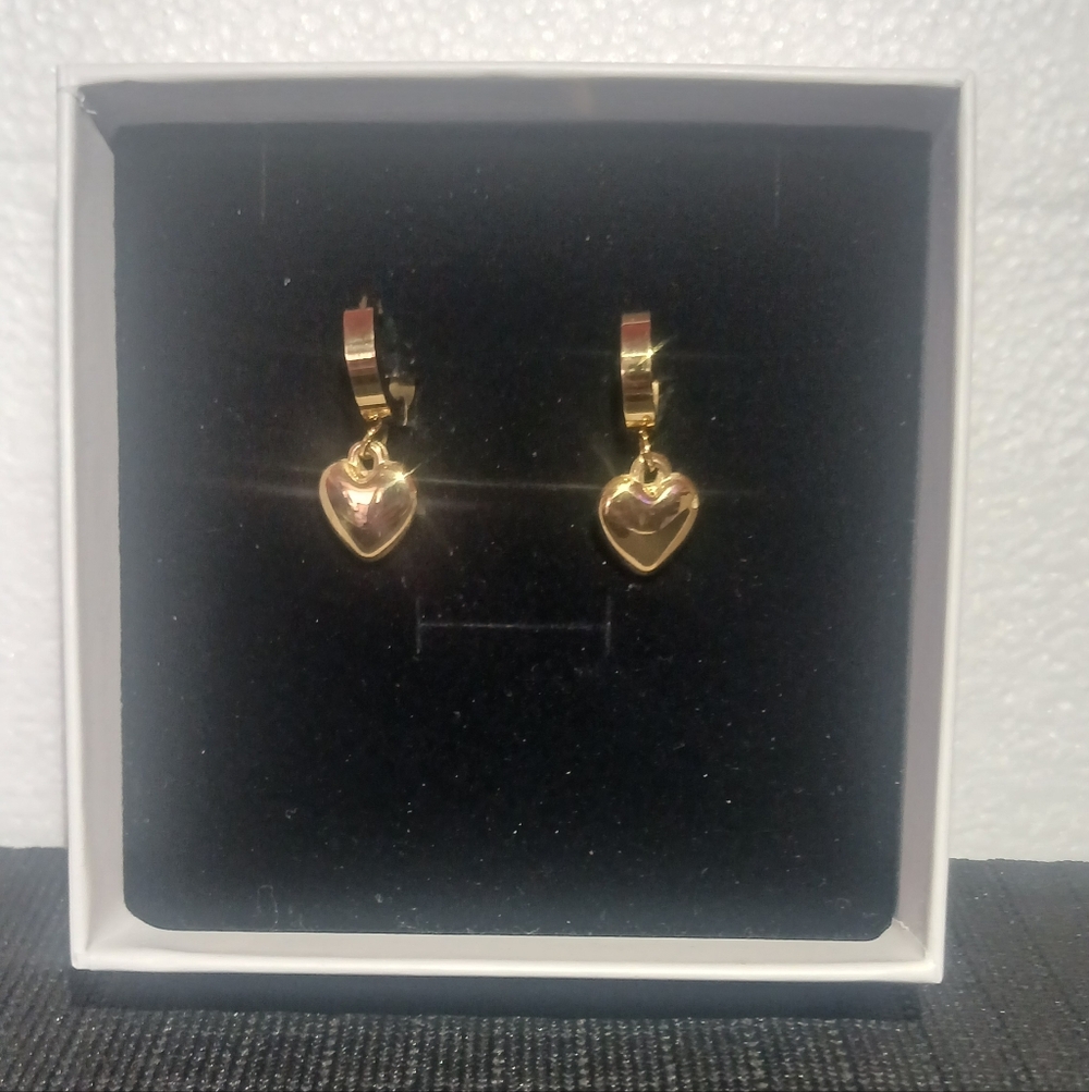 Gold Heart Earrings